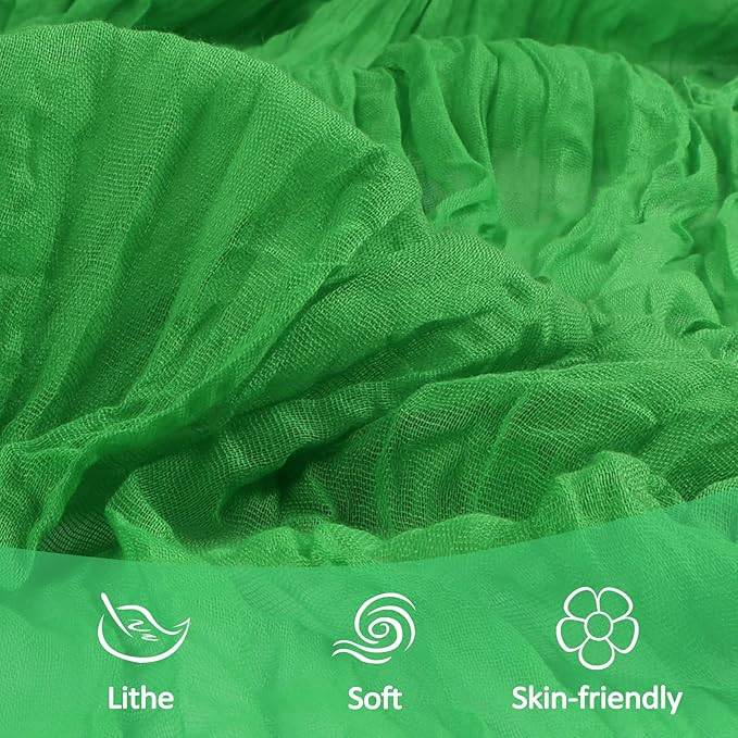 6 Pack Green Cheesecloth Table Runner 10Ft Spring Gauze Cheese Cloth Table Runner 35x120 Inch Boho Sheer Rustic Fabric for Party Decor Baby Shower Wedding Holiday Decorations