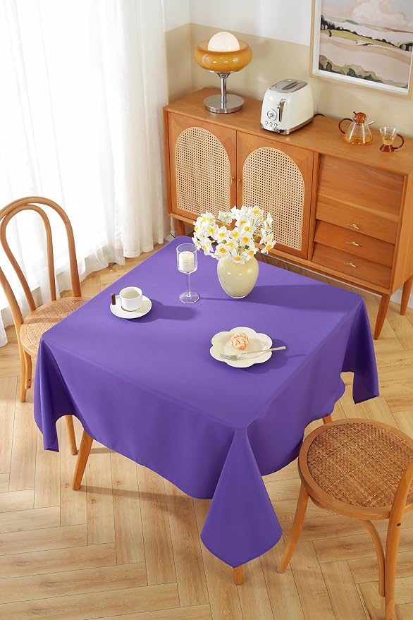 5 Pack Square Tablecloth 70 x 70 Inch Purple Tablecloth, Polyester Fabric Washable Table Cloth for Home, Party, Wedding or Restaurant Use.