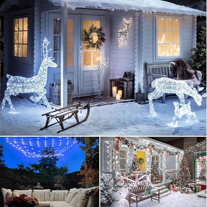Mlambert 3 Pack 33FT Fairy Lights Battery Operated with Remote and Timer, Dimmable Waterproof 8 Modes Lights for Classroom Christmas Party-Cool White