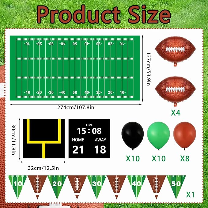 Halloween Trunk or Treat Car Decoration Kit Football Decor Sport Theme Football Party Supply Halloween Car Outdoor Decor for Church Cars Archway Garage Door Haunted House Decoration