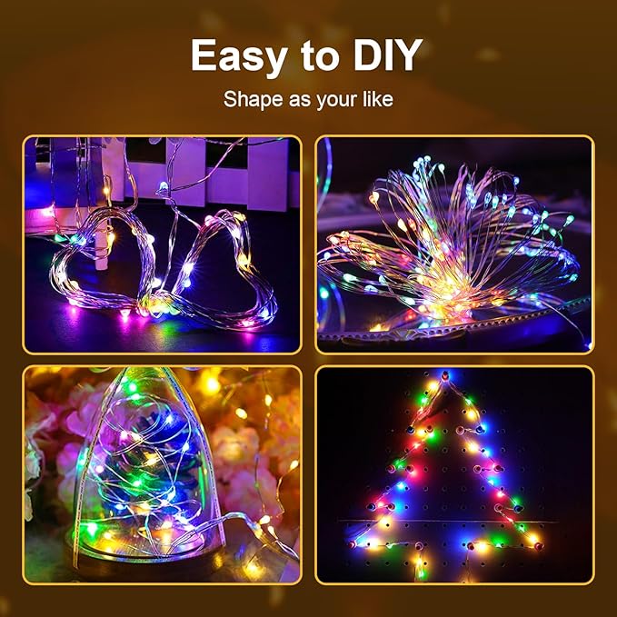 ZGWJ Fairy Lights Battery Operated, 8 Pack Colorful Twinkle String Lights 20 LED 7FT Mason Jar Lamps for Bedroom, Easter, Halloween, Christmas, Party Indoor and Outdoor Decoration