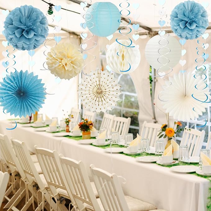 Roetyce Engagement Party Decorations, Blue Glitter Love Laughter & Happily Ever After Banner for Bridal Shower, Wedding Bachelorette Party Backdrop, Almost Married/Just Engaged Photo Background Decor