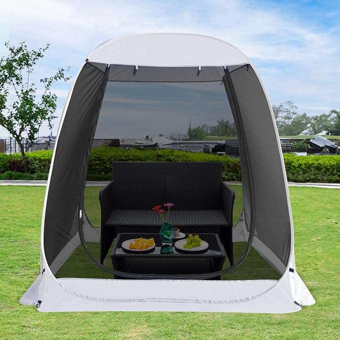Alvantor Pop Up Screen House Tent, Instant Outdoor Gazebo with Mosquito Netting & UPF 50+ Sun Protection, Portable Canopy Shelter for Patio, Backyard, Camping (2-10 Person)