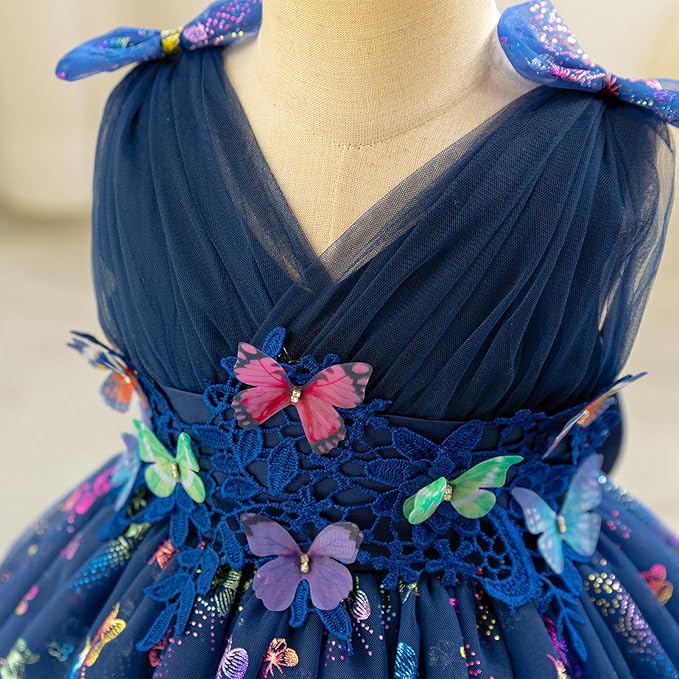 Baby Girls Butterfly Birthday Dress Baby Girl 3D Butterfly Princess Dress Photography Wedding Cake Crush