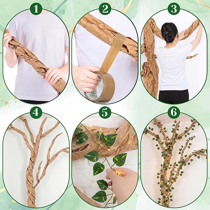 Yinder 41 Pcs Jungle Theme Decoration Set Artificial Hanging Vine Rainforest Greenery Leaves Vines Decor for Classroom VBS Tropical Forest Safari Party Indoor Outdoor Room Wall DIY Decor (Pothos Leaf)
