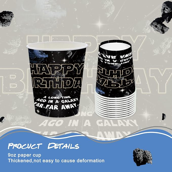 120 Pcs of Galaxy Party Supplies, Including 20 Plates, 20 Napkins, 20 Disposable Paper Cups, 20 Forks, And 20 Knives, Star Birthday Party Decorations, And Birthday Decorations for 20 Guests