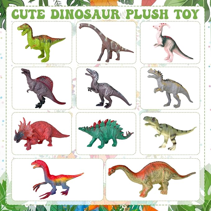 38 Pcs Adopt a Dinosaur Pet Party Favors Plastic Dinosaur Animal Include 12 Mini Dinosaur 12 Foldable Boxes 12 Adopt Cards 1 Adopt Sign 1 Adopt Fence for Adopt a Pet Party (Plastic)