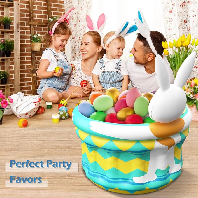 Jasonwell Inflatable Pool Party Cooler - Easter Bunny Ice Bucket Luau Hawaiian Tropical Beach Themed Birthday Easter Party Decorations Favors Outdoor Decor Pool Games Set for Kids Adults