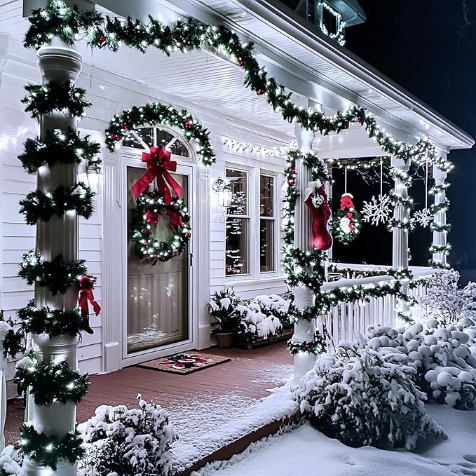 JMEXSUSS 66ft 200 LED White Christmas Lights Indoor Outdoor, Connectable String Twinkle Lights Outdoor Clear Wire Plug in for Bedroom House Fireplace Christmas Tree Decoration
