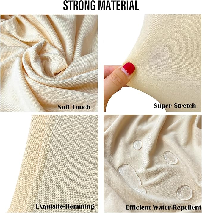 10PCS Stretch Spandex Folding Waterproof Chair Covers,Universal Fitted Chair Cover Protector for Wedding Party Banquet Holidays Celebration Decoration(Champagne)