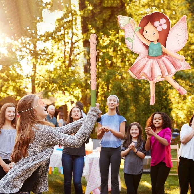 Blosssound Piñata Party Decorations Supplies Piñata Set with Stick Blindfold for Theme Birthday Baby Shower Celebration Decorations(Fairy)