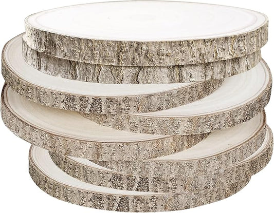Sancodee 8 Pcs Large Unfinished Wood Slices, 12-13 Inches Wood Slabs for Centerpieces Natural Wooden Circle, DIY Wood Centerpieces for Tables Wedding Party Door Sign Decor
