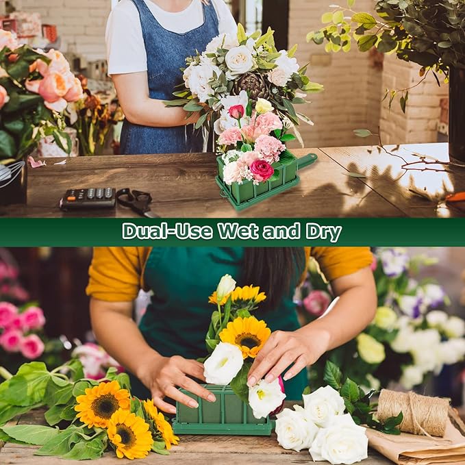 4 PCS Floral Foam Cage - 12x4.8x3.3in Foam Cage for Flower Arrangements - Egg Bouquet Floral Cage Flower Holder Wet Foam for Arch, Fresh Flowers, Artificial Flower