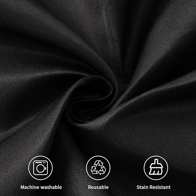 Fixwal 120 Inch Black Round Tablecloth, 6 Pack Round Table Cloth Polyester Fabric Washable Table Covers for New Year Decorations, Party, Banquet, Dining, Birthday Events
