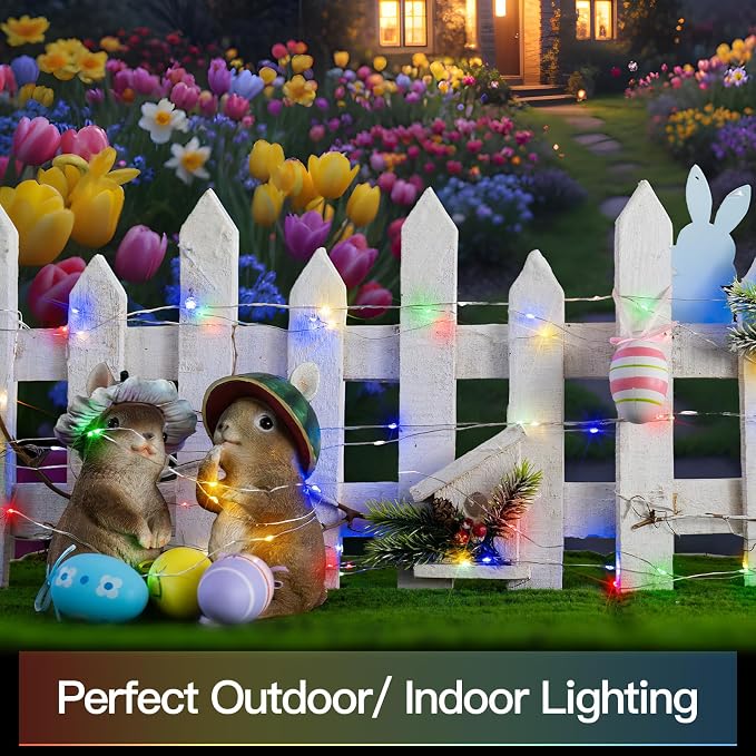 suddus 66ft 200 LED Outdoor String Lights, Multi Color Fairy Lights Battery Operated with Remote, Led Twinkle Lights for Bedroom, Backyard, Wedding, Tree, Mason Jar, Wall, Centerpiece, Christmas
