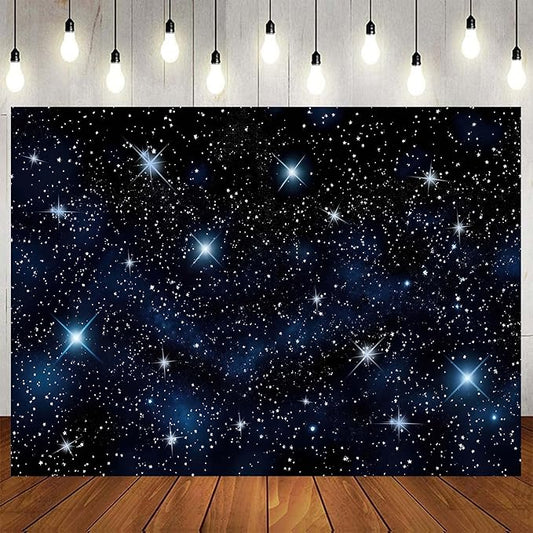 5 x 3 ft Starry Night Sky Backdrop Cosmic Galaxy Outer Universe Space Theme Photography Background Kids Children Birthday Banner Decor Baby Shower Party Decorations Studio Photo Props