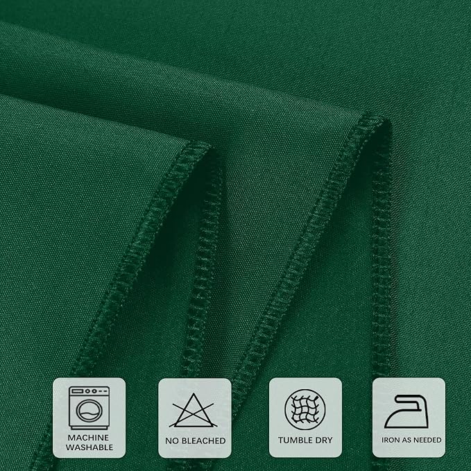 8 Packs 120 Inch Hunter Green Round Tablecloth in Diameter, Washable Polyester Fabric Tablecloths, Wrinkle Resistant Table Cloth for Wedding Party Banquet Dining