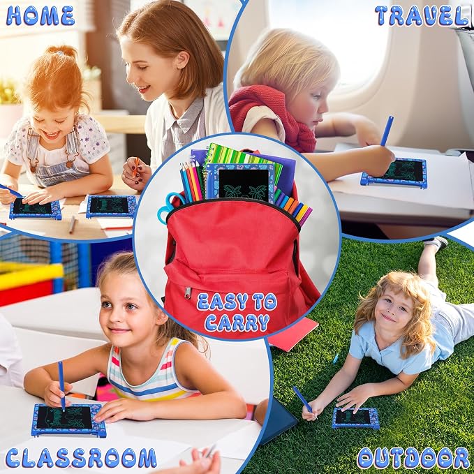 Nezyo 12 Pack Hawaiian Party Favors LCD Writing Tablet for Kids 4.4 Inch Cartoon Themed Drawing Tablet Erasable Reusable Electronic Drawing Pads for Birthday Supplies Gifts Goodie Bags Stuffers