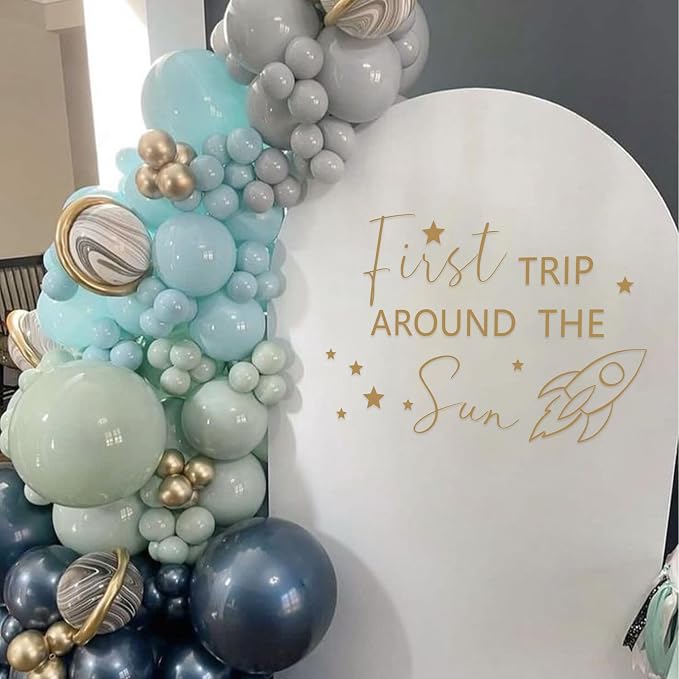 First Trip Around The Sun Balloon Arch Decoration | Space Theme 1st Birthday Party Decorations, Sun Theme Birthday Party Supplies, Outer Space Theme Birthday Decor Sticker