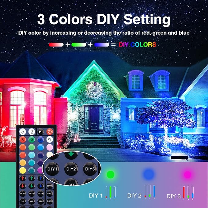 Onforu Stage Lights 2 Pack 48W LED Wall Washer Light,IP66 Waterproof Outdoor RGB Light Bar with Timing,Wash Lights with DIY Colors 44-Key Remote for Garden Wedding Party