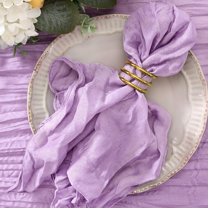 20 Pack Lilac Cheesecloth Napkins Cloth Washable Spring Summer Cloth Napkins Set of 20 Bulk 21x21 Inches for Wedding Baby Bridal Shower Birthday Dinner Party Home Table Decor