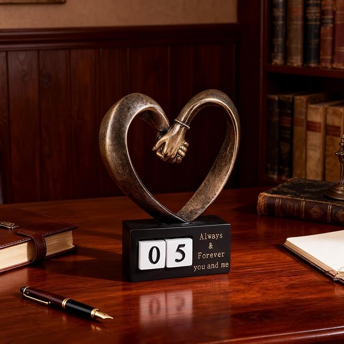 WUBIANJIE Wedding for Couple Couples Heart, Heart Decoration Gift for Her and Him, Marriage Gifts,1st to 50th Or 60th Anniversary, Coffee Table Decor Office Living Room Bedroom Decorations.