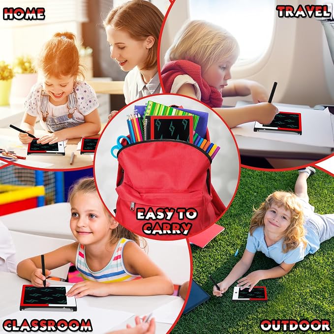Nezyo 24 Pack Cartoon Theme Party Favors Mini LCD Writing Tablet 4.6 Inch Doodle Board Drawing Tablet Erasable Reusable Electronic Drawing Pads for Party Decor Birthday Supplies
