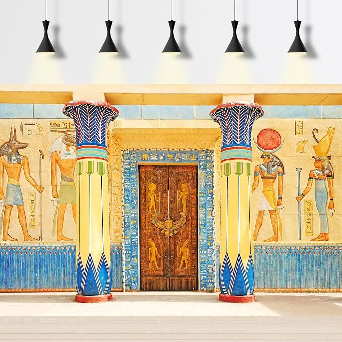 Ancient Egyptian Backdrop Ancient Egyptian Writing Pharaoh Hieroglyphics on Stone Photography Backdrop Ancient Egypt Wall Mural Theme Party Backdrop for Travel Vacation Portrait Photo Props 5x4ft