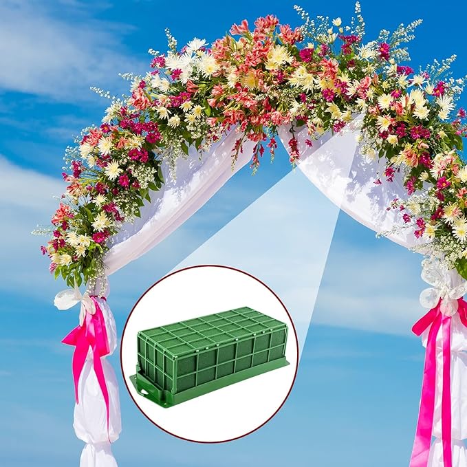 Takytao Floral Foam Cage 6 Pack, Dry Flower Cage Holders, Green Foam Cage Blocks for Fresh Flower Arrangements Decoration, Wedding, Interior and Garden