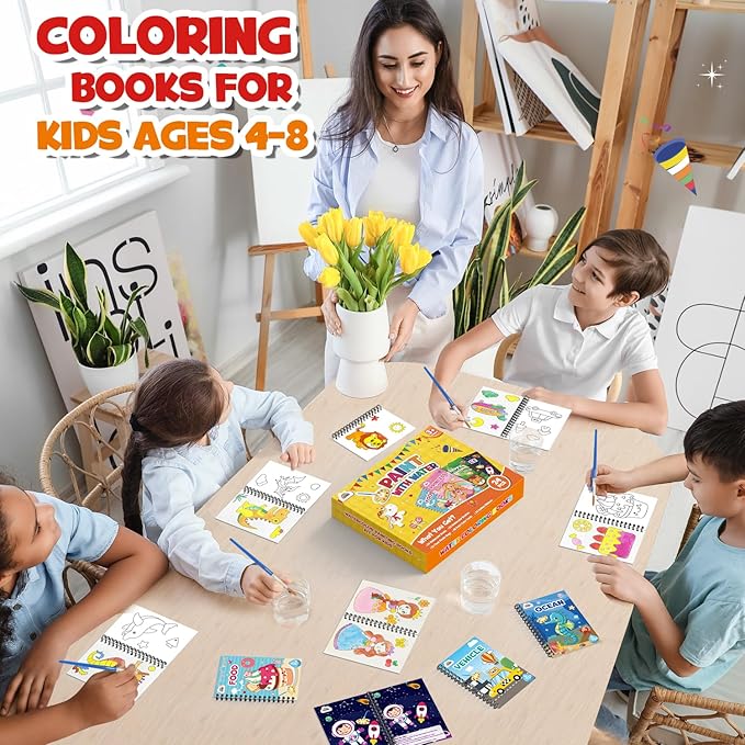ZMLM 24 Water Coloring Books for Kids Party Favors - Bulk Mini Coloring Books for Kids Ages 4-8,Small Birthday Goodie Bag Stuffers School Teacher Return Gift Art Crafts Classroom Prizes (Classic)
