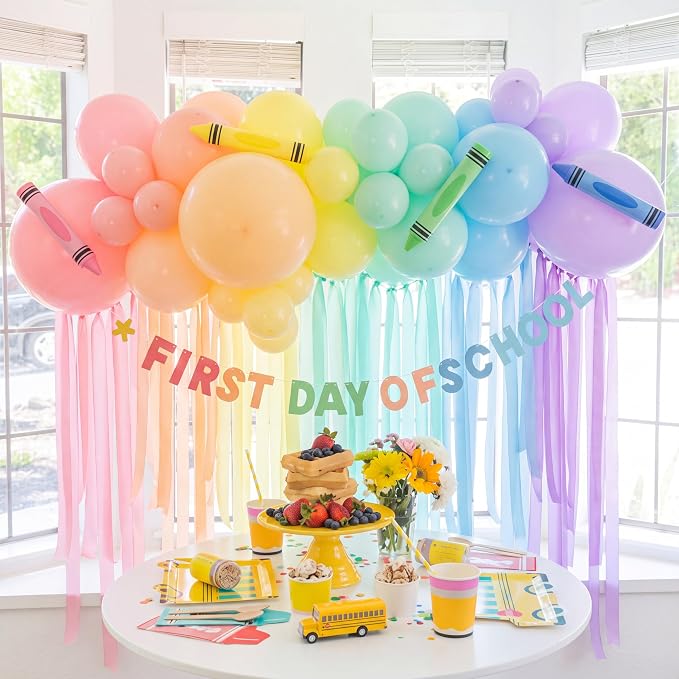 Civaner 26 Sets Pastel Classroom Decorations 4d Large Pastel Balloons for Ceiling with Satin Ribbon Back to School Hanging Ceiling Balls with Bows for Teacher Welcome Party Birthday Wedding