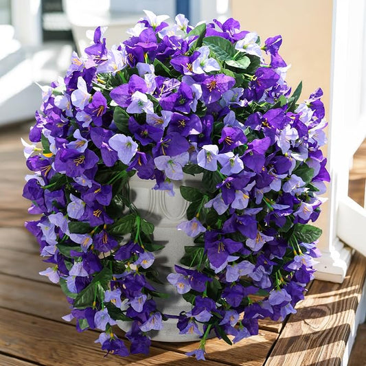 Faux Bougainvillea Artificial Flowers Plants for Outdoor Outside Decoration, 2pcs Fake Flowers Silk Long Trailing Vines UV Resistant Realistic Faux Flowers for Front Door Porch Planter Urn Yard, Mix