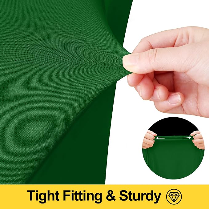 Smiry Spandex Tablecloth, Elastic Fitted Stretch Tablecloth for 8FT Rectangle Tables, Waterproof Washable Table Cover Skirt for Outdoor, Wedding, Banquet & Parties (Emerald Green, 96Lx30Wx30H Inch)