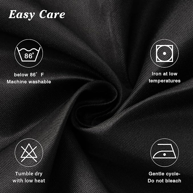 Fixwal 6 Pack Black 60 x 102 Inch Rectangle Tablecloths, Reusable Heavy Duty Washable Polyester Table Covers for 6 Ft Tables, Wedding, Party, Outdoor, Picnic, Camping