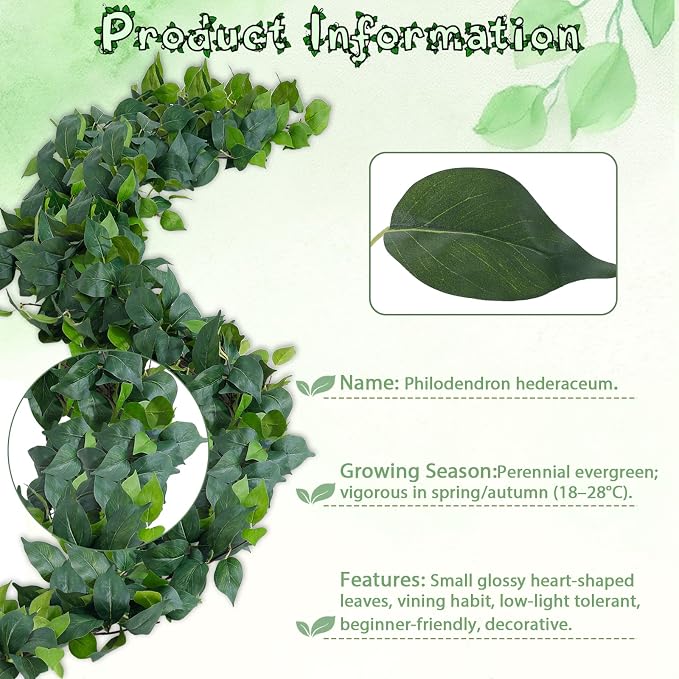 ucky 4Pack Total 24FT Green Fake Vines Ivy Leaves Vines for Bedroom Greenery Garland Fake Leaves Leaf Wall Decor Faux Hanging Vines Plants Outdoor Garland