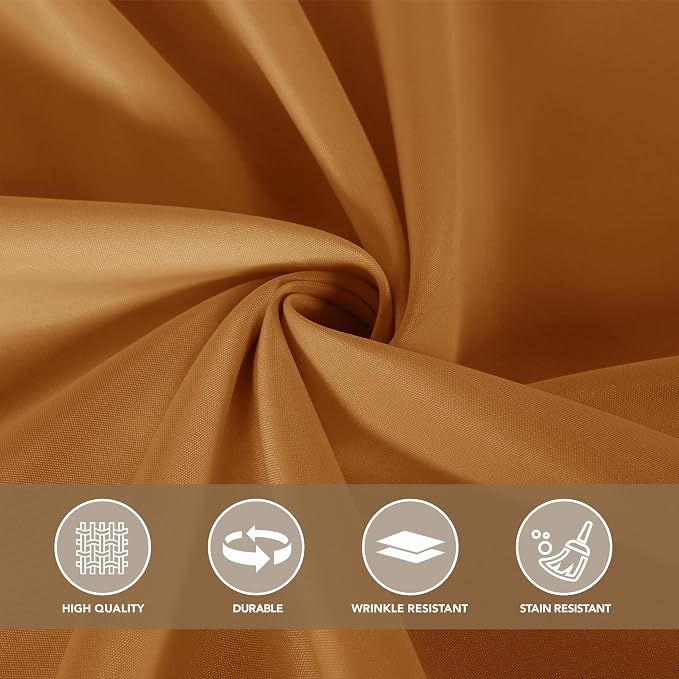 sancua Thanksgiving Tablecloths for 6 Foot Rectangle Tables, 8 Pack Light Brown - Washable Polyester Fabric Fall Table Cloth for Harvest Party, Birthday, Banquet Reception, 54x108 Inch Bronze