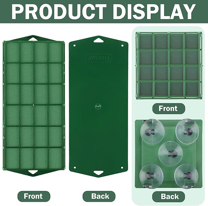 Hahood 18 Packs Floral Foam Cage Rectangle and Square Flower Holder with Floral Foam Blocks Flower Cage Holders Flower Arrangements Supplies Cage for Fresh Flowers, Wedding Home Garden Decorations