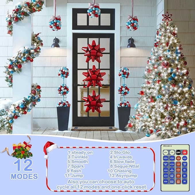 Decute 500LED 164ft Fairy String Lights Cool White Christmas Light Silver Wire with Remote, Firefly Lights Starry Light for DIY Christmas Tree Costume Wedding Party Table Centerpiece Decor
