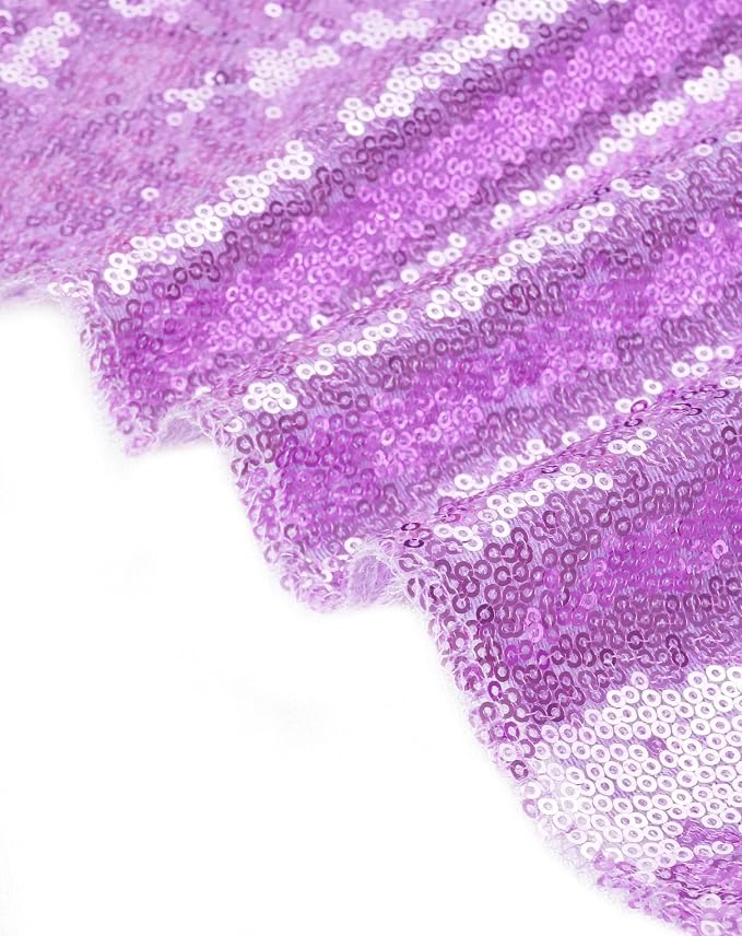 Eternal Beauty Lavender Tablecloth, 120 Inch Round Sequin Tablecloth for Party Cake Dessert Table Exhibition Events