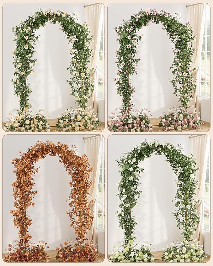 Wedding Arch, Metal Arch Backdrop Stand, Balloon Arch Stand Wedding Frame for Ceremony Decoration (Gold, 7.2FT Arch Backdrop)