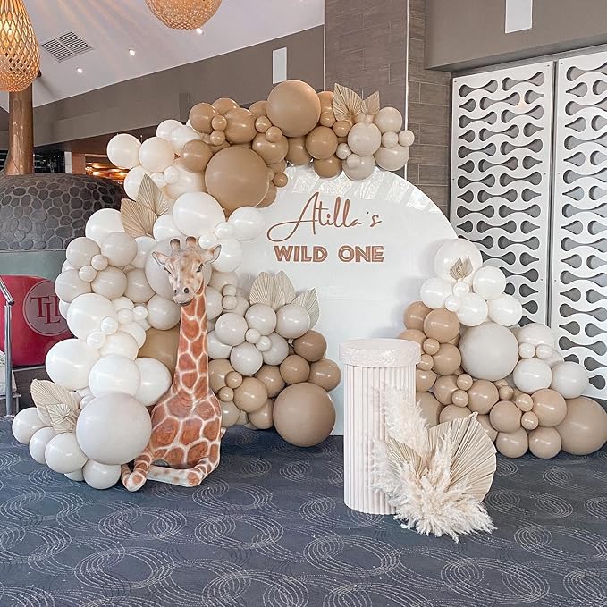 White Double Stuffed Balloons Different Size 115Pcs 5/10/12/18" White Balloon Arch Garland kit for Birthday Baby Shower Bridal Shower Gender Reveal Wedding Theme Party