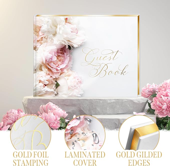 Wedding Guestbook 128 Pages, Guestbook Hardcover, with Additional Letters Mr & Mrs. Guestbooks, Guestbook for Wedding, Guestbook for Wedding, Receptionbooks, Guestbook Wedding Reception.