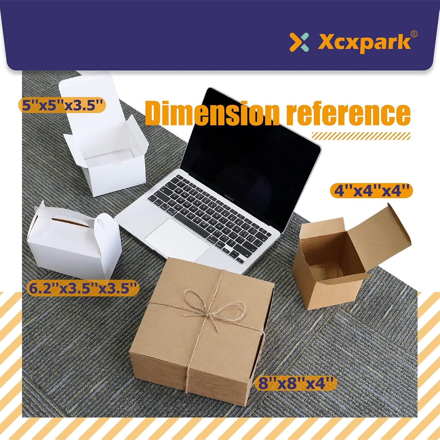 Xxcxpark 24 PCS White Gift Boxes 6.2x3.5x3.5 inches, Party Favor Kraft Paper Gift Packaging Box with Lid for DIY Crafting, Cube, Cupcake, Kraft Present Boxes for Birthday, Wedding