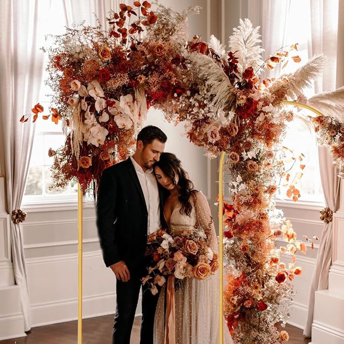 Metal Arch Backdrop Stand Set of 2 (7.2FT/6FT), Wedding Arch Stand Gold Backdrop Arch Stand, Wedding Arch Frame for Ceremony, Birthday Party, Baby Shower, Garden Arch Decoration
