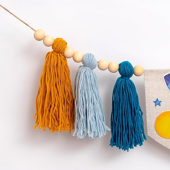 Gostman Outer Space ONE High Chair Banner | First Trip Around The Sun Birthday Party Decorations,Space Themed First Birthday Highchair Banner