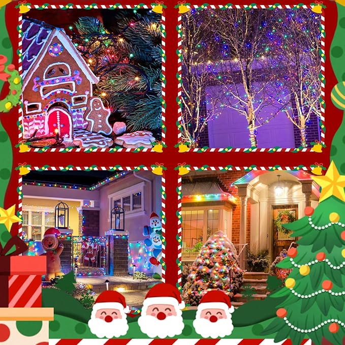 2026 New Voice Control 88ft 240LED Smart Christmas String Lights Outdoor/Indoor | String Lights with Remote, 12Modes, 7Voice Commands & Timers, Christmas Twinkle Light for Xmas Tree Decor (Multicolor)