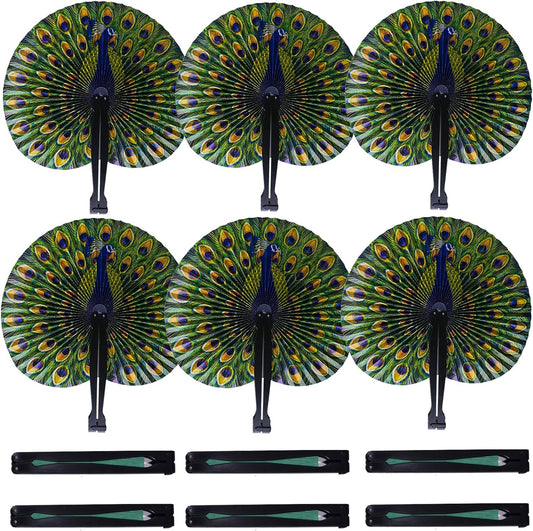 10 Pcs 10" Safari Print Peacock Fans Decorations Animal Folding Paper Hand Fans Bulk for Gifts,Weddings Festival,Birthday,Summer,Party Favors,School Cultural Shows