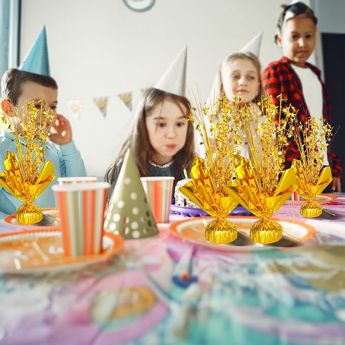 Gyufise 6 Pack Metallic Foil Spray Centerpiece Star Table Decoration Burst Table Centerpieces Table Decor for Birthday Wedding Anniversary Graduation Holiday Party Supplies Gold