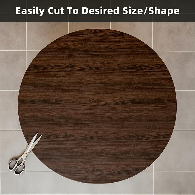 Round Table Pad - Can Be Used On Both Sides Waterproof and Easy to Clean Good Flatness Used for Dining Table(Walnut Wood Grain Dia.40Inch)