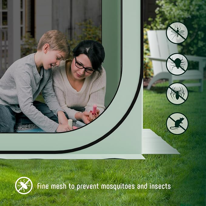 Werph 6x6 Pop-Up Screen Tent, Mosquito Net Gazebo, UV Resistant, Green | Roof Waterproof Screen Canopy, Quick Setup Outdoor Shelter for Backyard, Patio, Garden, Picnic, Camping and Events